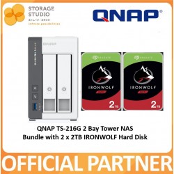 QNAP TS-216G Bundle With 2 x 2TB SEAGATE IronWolf Hard Disk. Singapore Warranty 2 Years